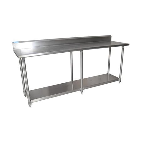 Bk Resources Work Table 16/304 Stainless Steel With Undershelf, 5"Riser 96"Wx30"D CVTR5-9630